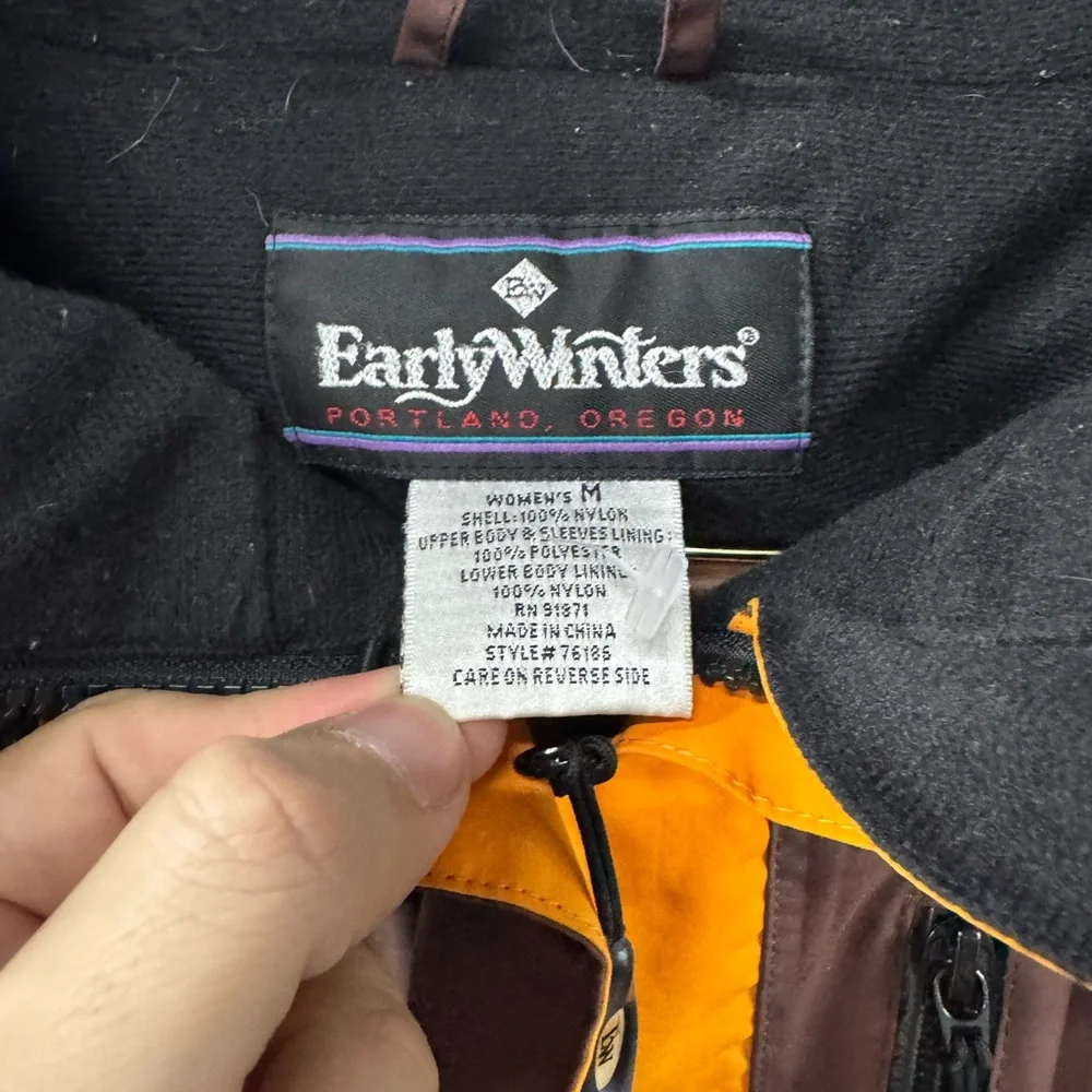 Vintage Early Winters Alpenlite Jacket‎ Brown and Orange Womens Medium